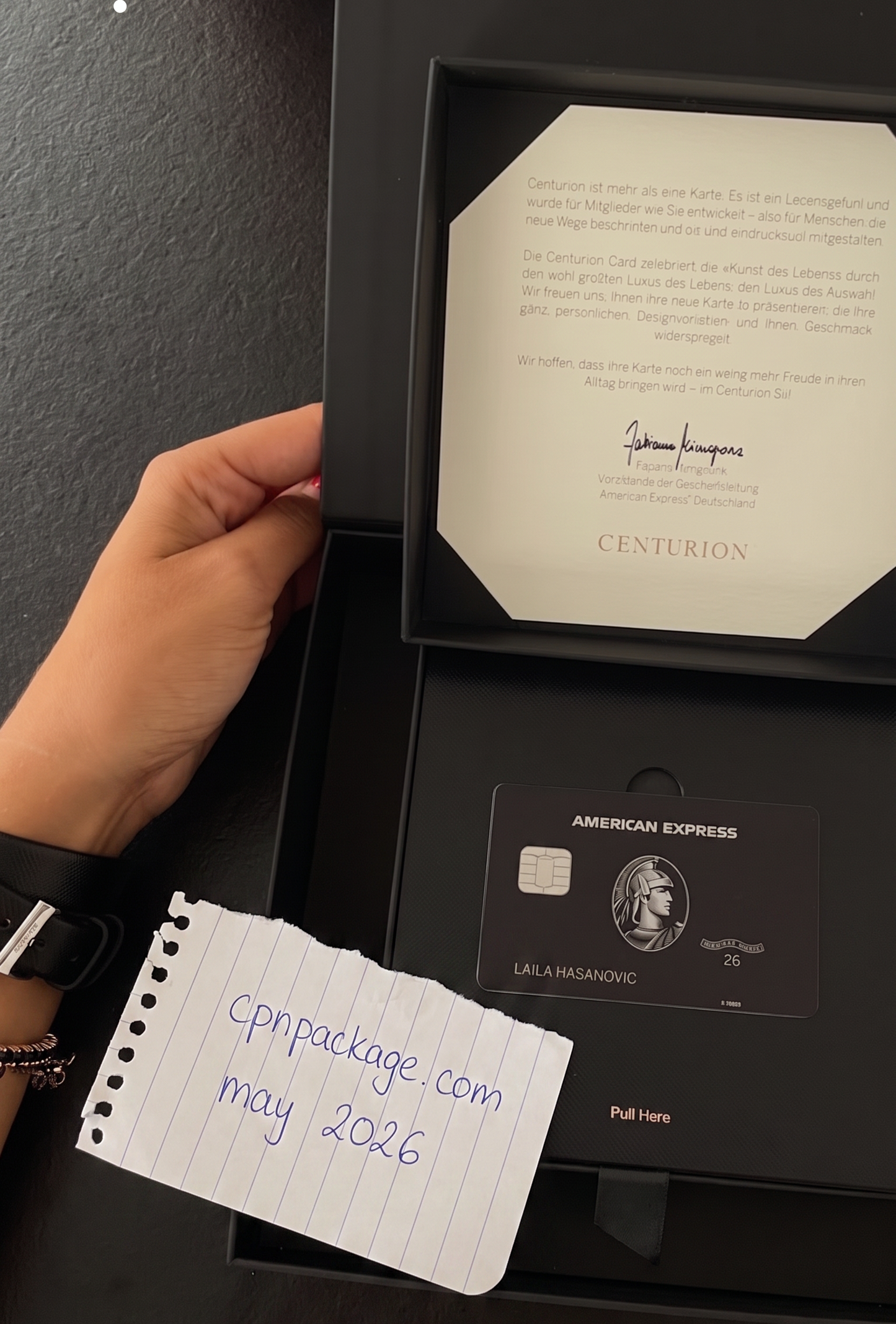 AMEX CENTURION CARD Authorized User (SPENDABLE CARD)