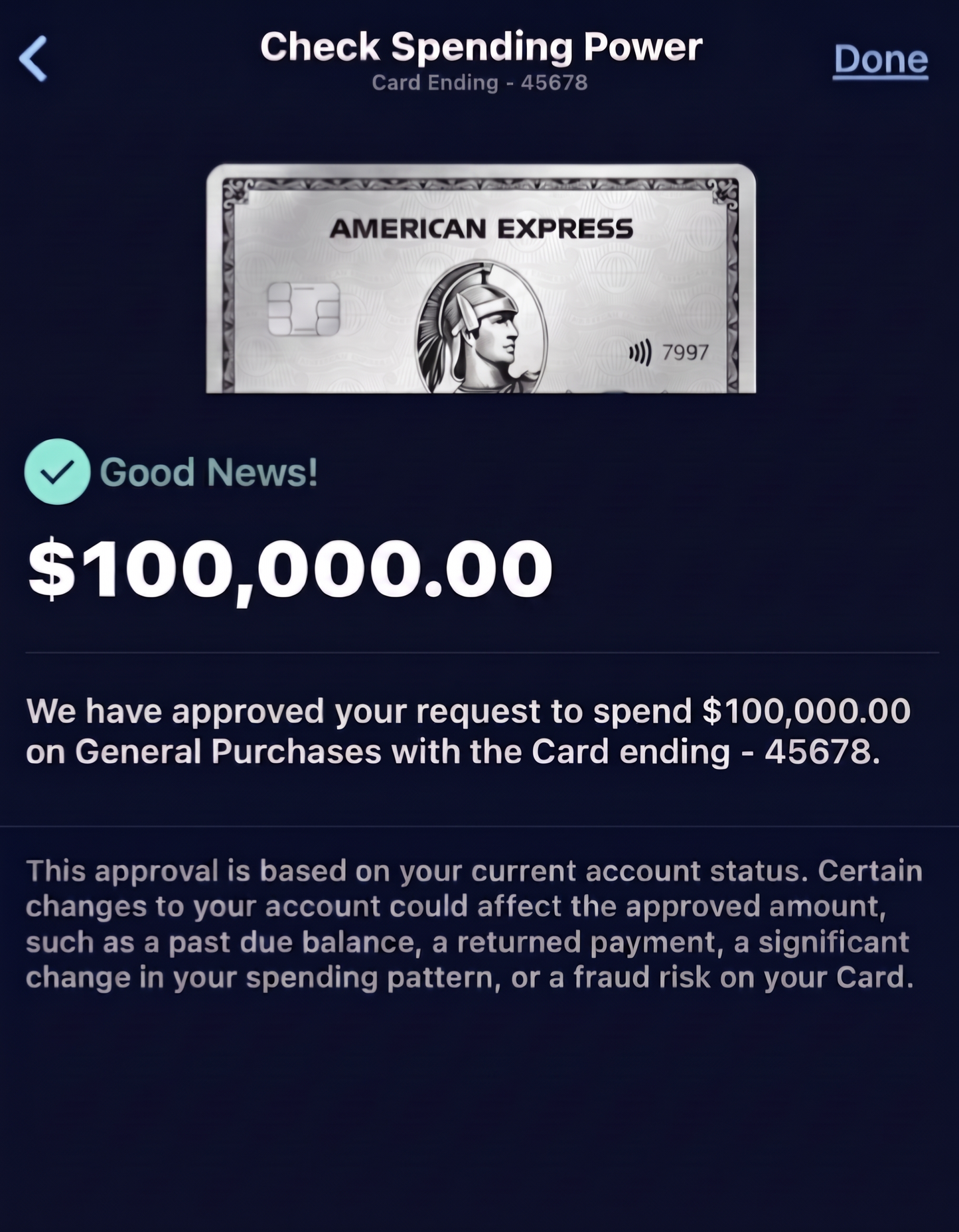 AMEX PLATINUM CARD Authorized User (SPENDABLE CARD)